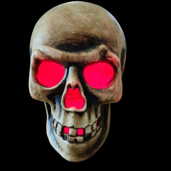 unbranded Other - Vintage Skull Blow Mold Lighted Halloween Decoration 8x10 Inch  Indoor Outdoor